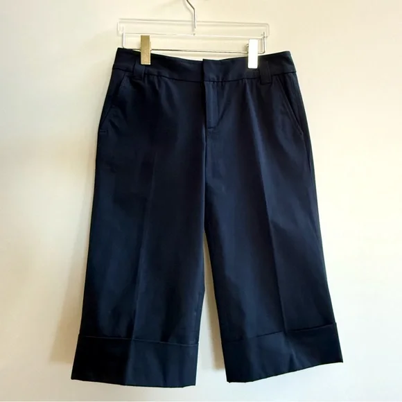Banana Republic Navy Cuffed Culottes | Martin Fit Stretch | Size 4 | NWOT - Picture 2 of 5
